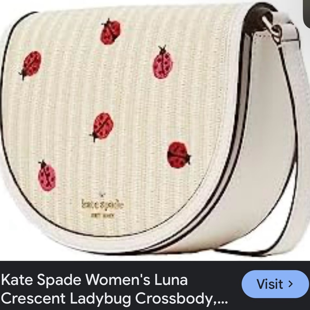 Kate Spade White and Red Crossbody Bag with Ladybug Print